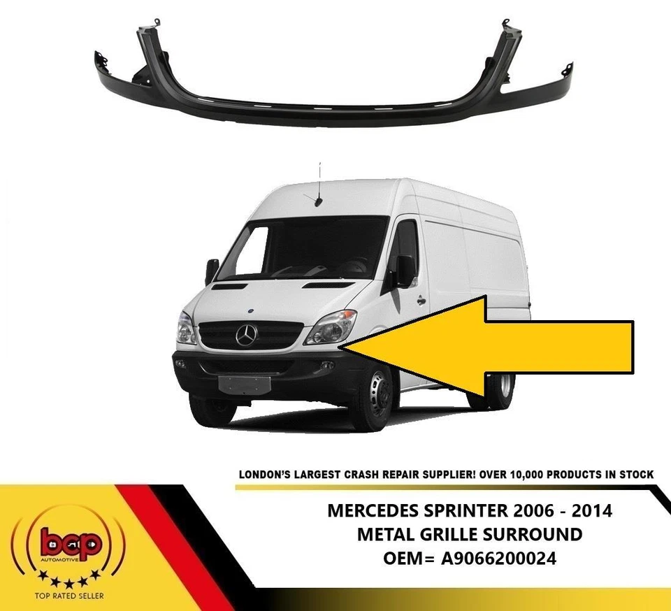 MERCEDES BENZ SPRINTER MK3 2006 - 2013 TOP GRILLE SURROUND FRAME METAL RAIL  - Image 1 of 4