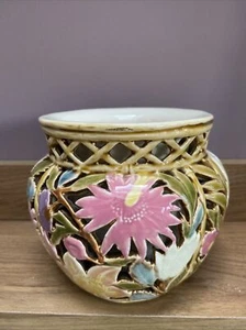 Zsolnay Pecs Hungarian Porcelain Reticulated Jardinere Planter. - Picture 1 of 10