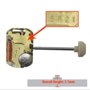 ORIGINAL MIYOTA 5R21 QUARZ UHRWERK MIT GOLDFARBENEN PLATTEN (UNSERE REF 23) - Bild 1 von 1