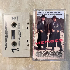 Cassette Johnny Cash & Waylon Jennings Heroes ©1986 CBS Tested (New Case) - Picture 1 of 2