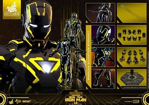 Hot Toys Movie Masterpiece - Iron Man 2 - Mark VI (6) Neon Tech Suit Diecas - Picture 1 of 8