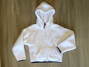 TOMMY HILFIGER Hooded Jacket Sweater Kids Big Girls White Zip-Up.  Size S / 7 - Picture 1 of 5