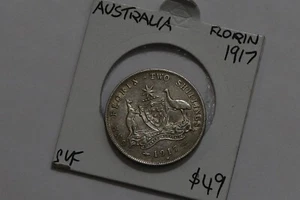 🧭 🇦🇺 FLORÍN AUSTRALIANO 1917 M PLATA DETALLES NÍTIDOS B70 #83 - Imagen 1 de 4
