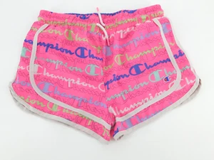 Champion Logo Girls Running Shorts Elastic Waist Lightweight Drawstring Sz 14/16 - Picture 1 of 4