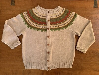 Cárdigan suéter de lana estilo noruego islandés ~ HECHO A MANO de 1950 Foto 1 de 4