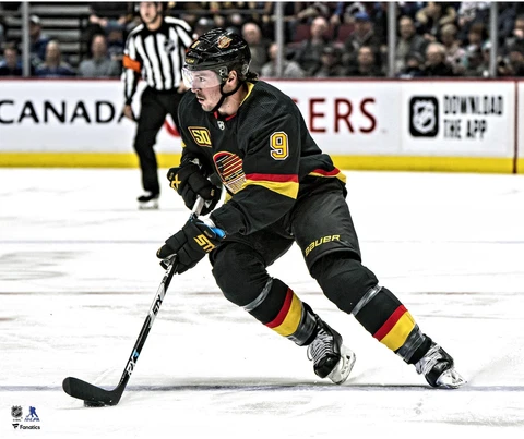J.T. Miller Vancouver Canucks Unsigned Throwback Jersey Skating 20" x 24" Photo Cover