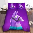 Fortnite Funny Amazed Llama On Purple Quilt Duvet Cover Set Bedding Super King