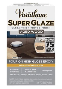 🔥Varathane AGED WOOD Epoxy Super Glaze Pour-On High Gloss Quart Kit NEW! - Picture 1 of 7