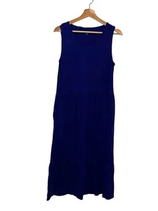 Abito midi donna Eileen Fisher blu senza maniche girocollo cotone biologico taglia S - Foto 1 di 9