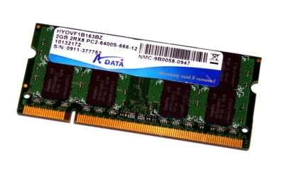 2 GB DDR2 RAM 200-pin SO-DIMM PC2-6400S   'ADATA HYOVF1B163BZ' - Photo 1/2