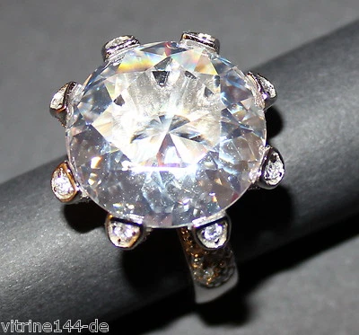 pompöser Ring Spinell+Zirkonia weiß  Sterlingsilber 925S Ringgröße 52 edel ! - Bild 1 von 4
