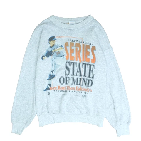 Vintage Baltimore Orioles Playoffs State of Mind Sweatshirt Size XL 1997 90s MLB Cover