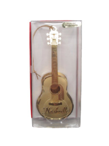 Guitar Shaped Nashville Tennessee Brass Ornament Music Themed Gift Country Rock