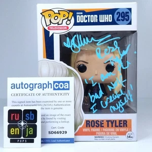Funko Pop! TV Doctor Who Rose Tyler Signed Billie Piper CN & Quote COA #295 - Picture 1 of 9