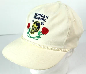 Michigan Rose Bowl 1989 Wolverines Football Rope Design Baseball Cap Adjustable - Picture 1 of 10