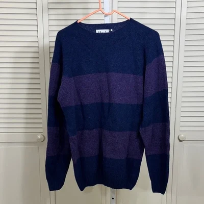 NWT Harley Star Night Violet 100% Pure New Wool Crewneck Sweater Large - Image 1 of 4
