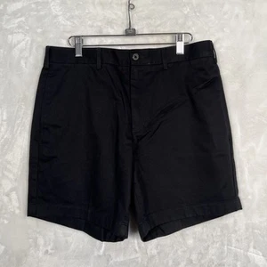 Lands' End Traditional Fit Flat Front Shorts Men's Size 32 Black - Picture 1 of 12