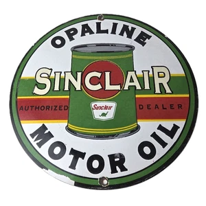 Vintage Sinclair Opaline Sign - Oil Can Porcelain Advertisement Porcelain Sign - Picture 1 of 14