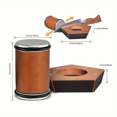 Premium Diamond Rolling Knife Sharpener - Manual 5-Angle (12°-22°) Wooden Base