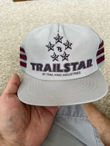 DE COLECCIÓN HECHO EN EE. UU. 3 RAYAS TRAILSTAR SNAOBACK SOMBRERO DE CAMIONERO - Imagen 1 de 7