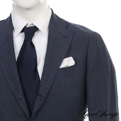 #1 MENSWEAR Ring Jacket Japan Carlo Barbera Linen Mix Ocean Blue Slubby Blazer - Image 1 of 4
