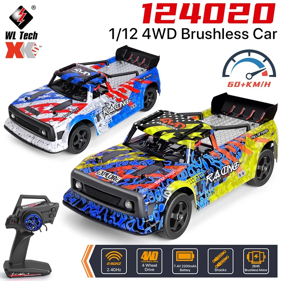 Wltoys 124020 RC Racing Car 60KM/H 4WD 2.4G Bürstenlos Sender Off-road Autos - Bild 1 von 4