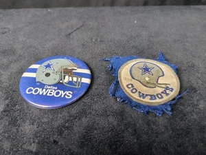 Prendedor de dos parches vintage de los Dallas Cowboys de la NFL - Imagen 1 de 5