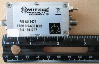 Narda Miteq AU-1421 RF amplifier 400 MHz 17 dBm TOP QUALITY MIL SPEC US MADE - Image 1 of 4
