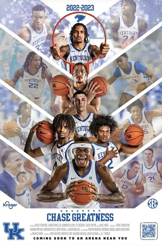 2023 UK Kentucky Wildcats Mens Basketball Poster Cason Wallace Chris Livingston Cover