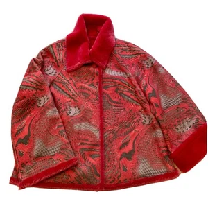 womens Faux suede jacket animal print Hot pink Lavender Black Gray Fully Lined - Picture 1 of 4
