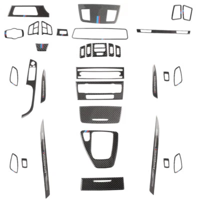 Cubierta interior completa del tablero de instrumentos de fibra de carbono suave para BMW Serie 3 E90 E92 Foto 1 de 4