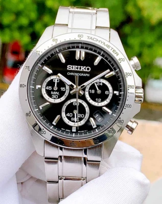 Seiko Spirit SBTR013 Chronograph Black Dial Stainless Steel Men's Watch - Image 1 of 4
