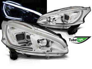Projector Headlights for Peugeot 208 2012-2015 Tube Light Chrome FreeShipping US