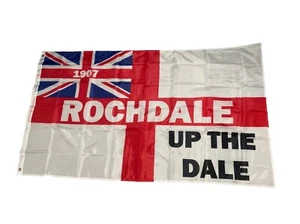 Rochdale FC Flag 5ft by 3ft - Shirt Scarf Badge Poster Print Stickers - Picture 1 of 1