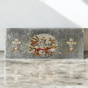 Altar Paliotto Fully Embroidered Half Stitch with Religious Symbols - Picture 1 of 24