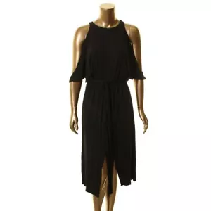 BISHOP + YOUNG NEW Women's Slit Sleeve Belted Midi Wrap Dress TEDO - Picture 1 of 2