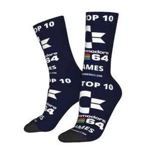 Commadore C64 Computer Grafikdruck Spiele Software Neuheit Herrensocken UK 6–11 - Bild 1 von 3