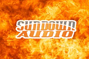 Sundown AUDIO Amp Subwoofer Stereo COMPETITION CAR Truck WINDOW STICKER DECAL - Bild 1 von 1