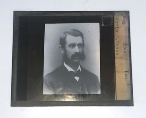 Dennis C. Crane Roselle NJ Antique Glass Magic Lantern Slide Historical Portrait - Picture 1 of 2