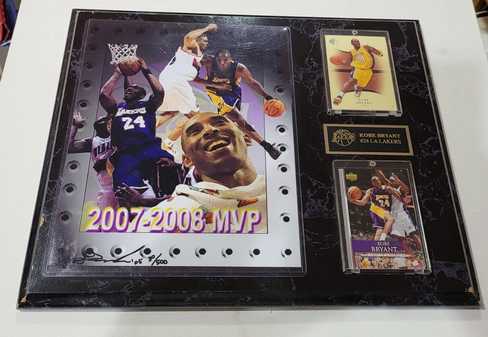 Nba Los Angeles Lakers Kobe Bryant 2007-2008 MVP Plaque #30/500 Made #24  Sign - Image 1 of 4