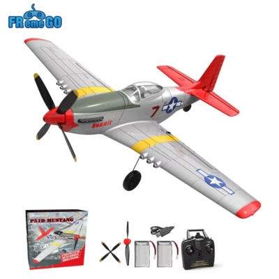 New P51D RC Airplane One-Key Aerobatic 2-Ch/4-Ch RC Plane RTF Mustang Aircraft W - Image 1 of 4