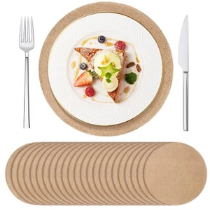 24 Pack Round Burlap Placemats 11.8″ Jute Rustic Table Placemats Bulk for Cha... - Picture 1 of 7