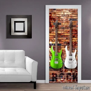 Türtapeten Selbstklebende Wandbild Tür Amerikanisches Vintage-E Gitarre Mau 1498 - Picture 1 of 2