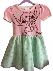 Disney Stitch Dress for Kids - Adorable Pink & Mint Green Style - Picture 1 of 3