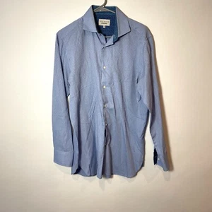 Ted Baker Endurance Button Up Dress Shirt Mens 15.5 Blue Long Sleeve Geometric - Picture 1 of 18