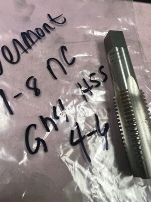 NEW !! Vermont 1/8 NC GH4 HSS 4-6 4 Flute HSS Taps - Image 1 of 4