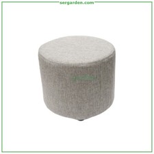 pouf tondo beige tessuto sfoderabile imbottito 26cm x 28cm sgabello poggiapiedi
