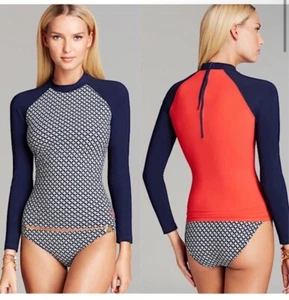 NWT $380 Tory Burch PORTOFINO Sz M Rashguard Surf Shirt & Sz S Hipster Bottom - Picture 1 of 5
