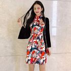 Women Ladies Velvet Cheongsam Dress Vintage Slim Harajuku Slit Qipao Chinese