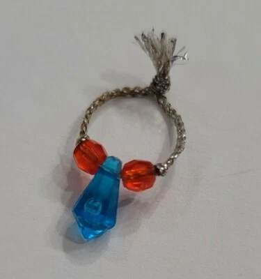 SOLO COLLAR CON CUENTAS AZUL NARANJA PLATA PATRÓN ACCESORIOS MUÑECA BARBIE JOYERÍA Foto 1 de 2